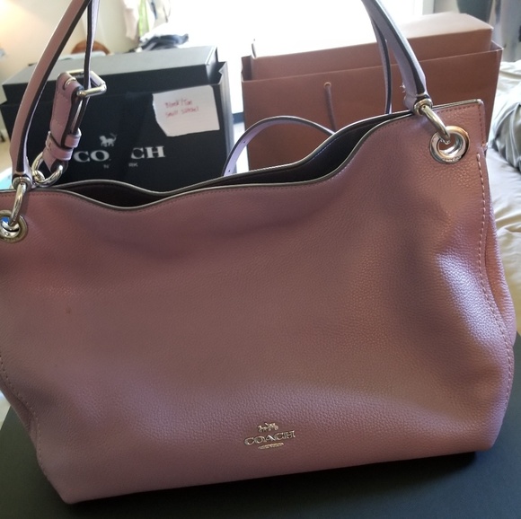 Coach handbag in lilac leather - Picture 1 of 3